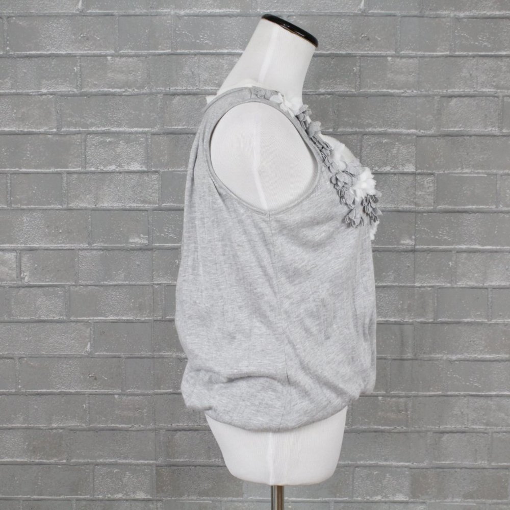 Anthropologie C Keer Floral Cutout Grey Sleeveless Top XS - Picture 6 of 13